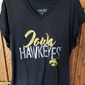 Women's Iowa Hawkeyes Sparkly Black Short Sleeve T-Shirt Sz. L